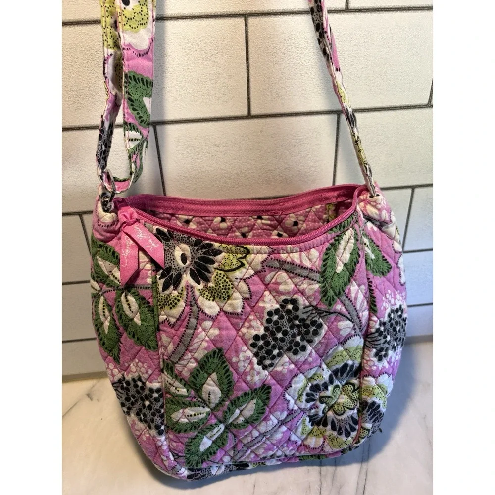Vera Bradley Lindsay Crossbody Shoulder Bag Priscilla Pink Floral Retired Quilt